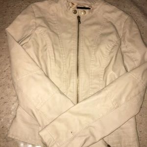 NEW LOOK Leather Bomber Jacket Size S Small women